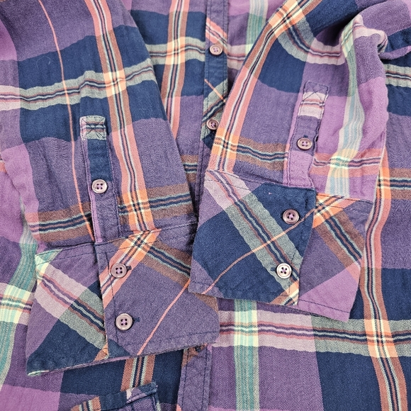 St. John's Bay Plaid Cotton Button Down Shirt - Picture 7 of 10